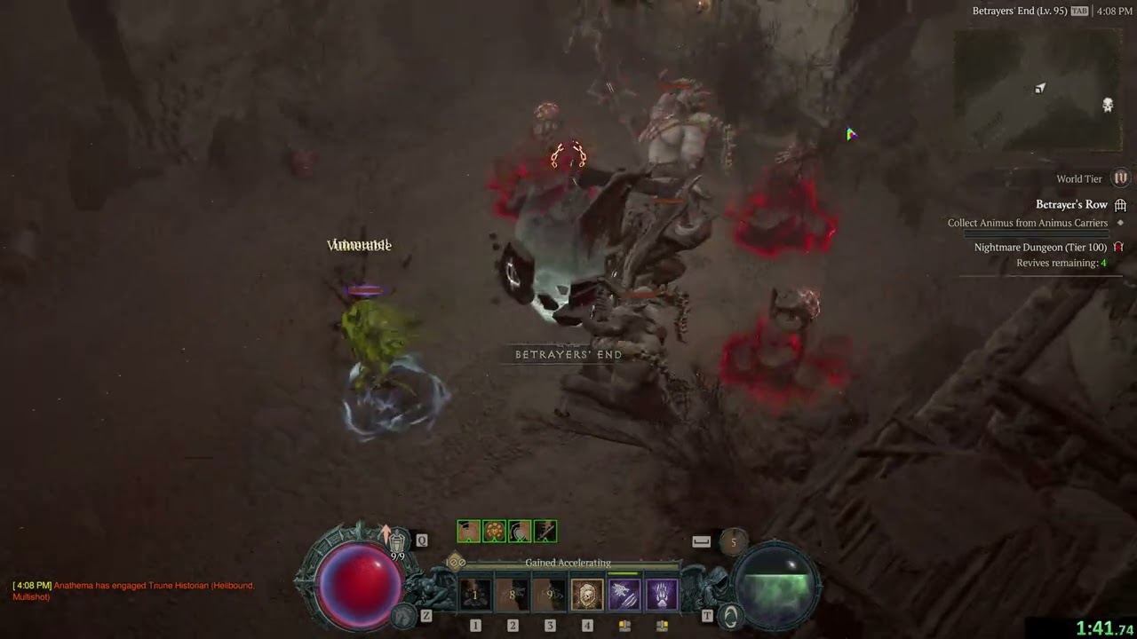 S1 Diablo 4 Speedrun | 2:43.80 T100 Betrayer's Row with EB Druid