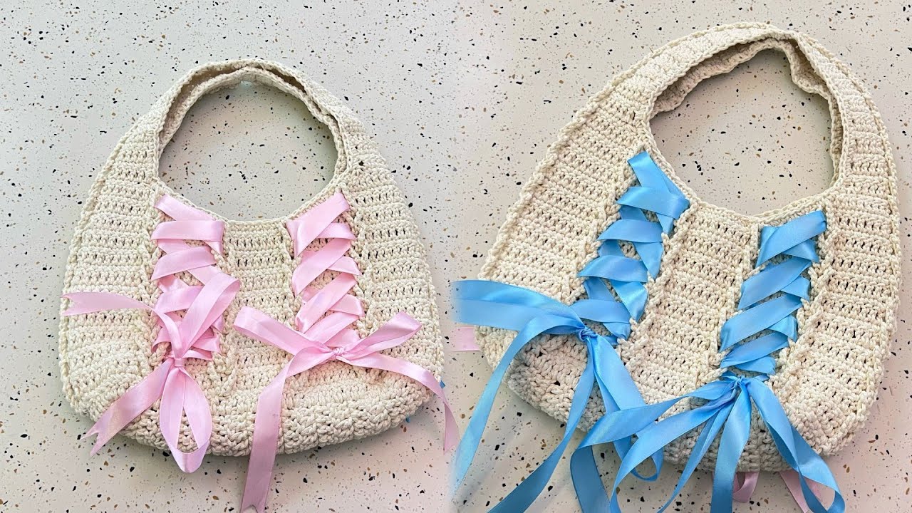 [Crochet Bag Tutorial] - How to make 👜Twist ribbon ballet style bag