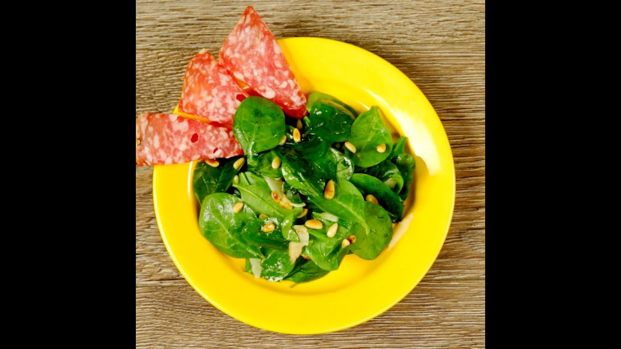 Toasted Pine Nut and Spinach Salad