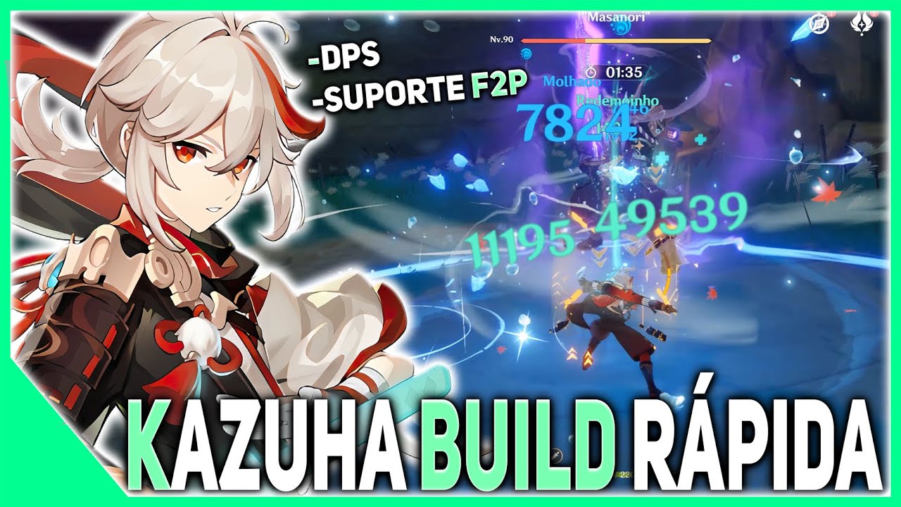 BUILD LENDÁRIA F2P!! KAZUHA MUITO FORTE! NOVO GUIA DPS ANEMO & SUPORTE ATUALIZADO! GENSHIN IMPACT