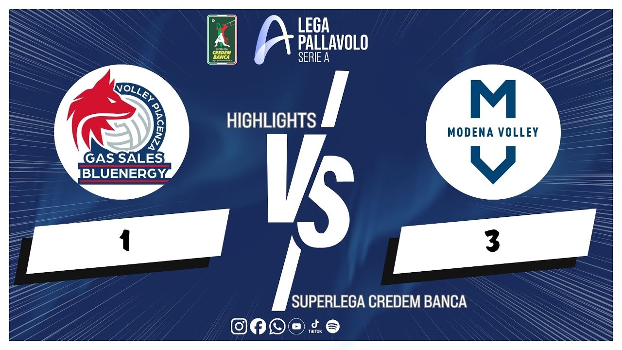 Gas Sales Bluenergy Piacenza vs. Valsa Group Modena - Superlega Credem Banca VBTV Match Highlights