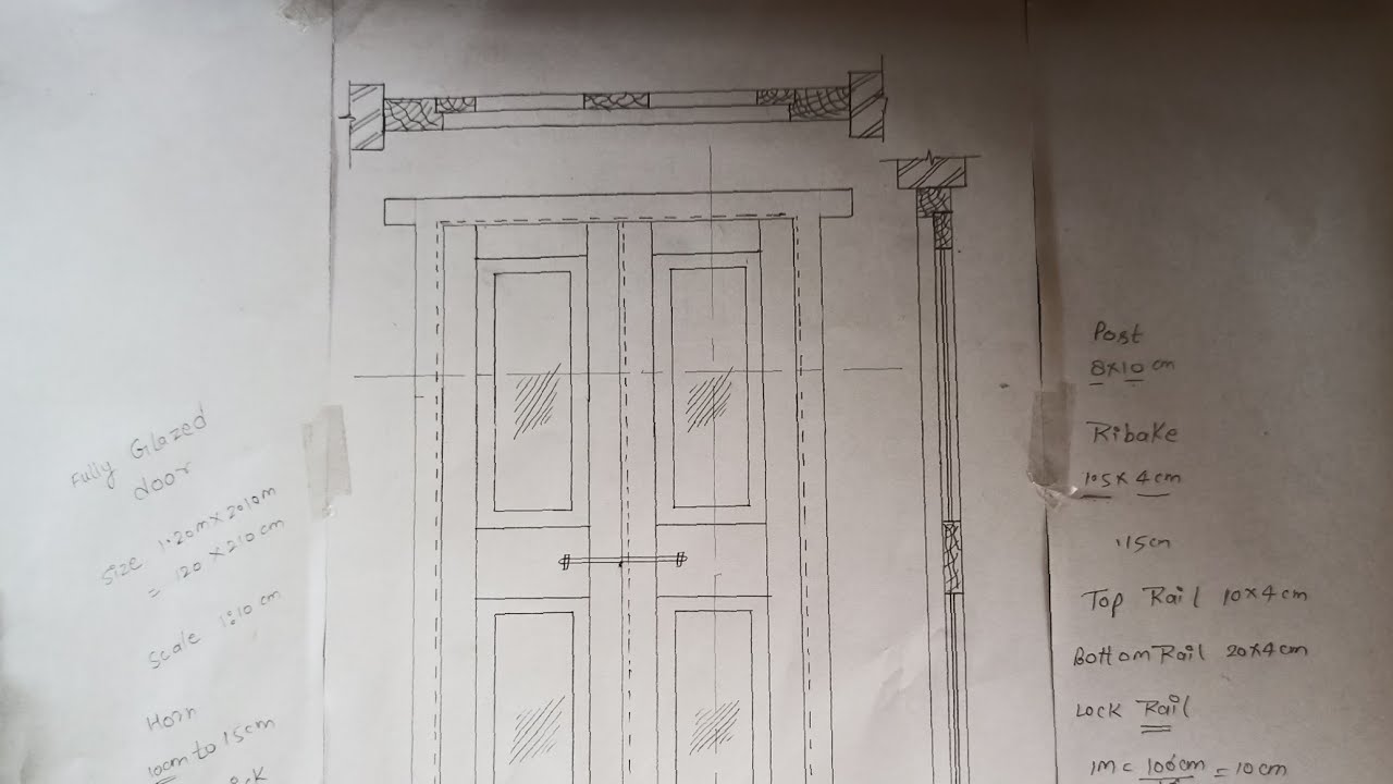 fully glazed door || building drawing 3rd semester