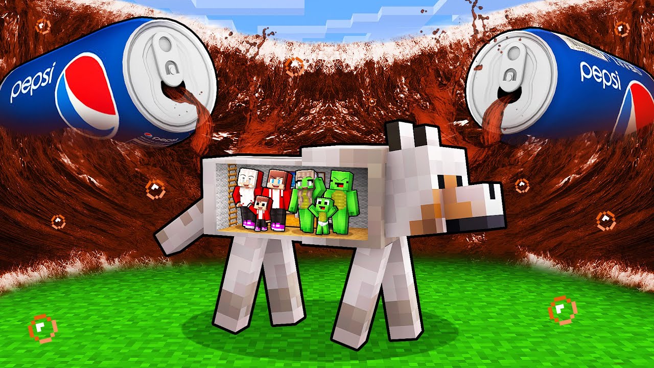 PEPSI TSUNAMI vs. Mikey Family & JJ Family Bunker Family in DOG - Minecraft (Maizen)