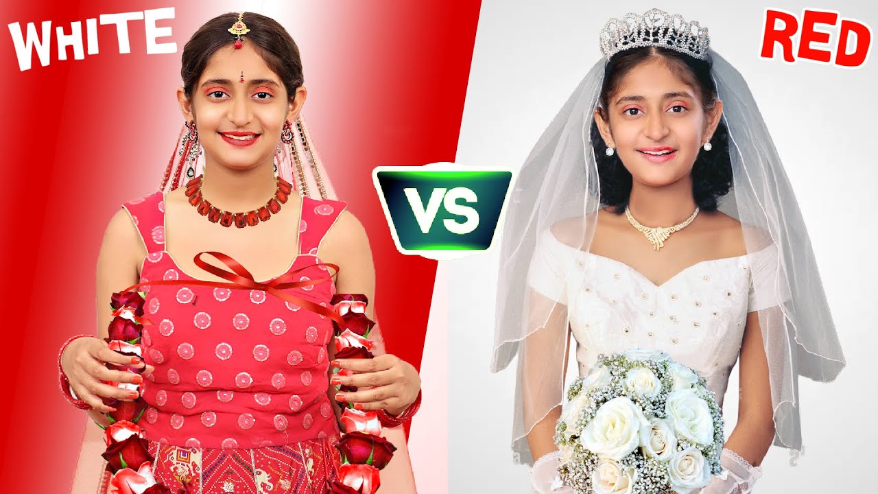 WHITE vs RED Challenge | Buying and Eating Everything in 1 Color in 24 Hours | MyMissAnand