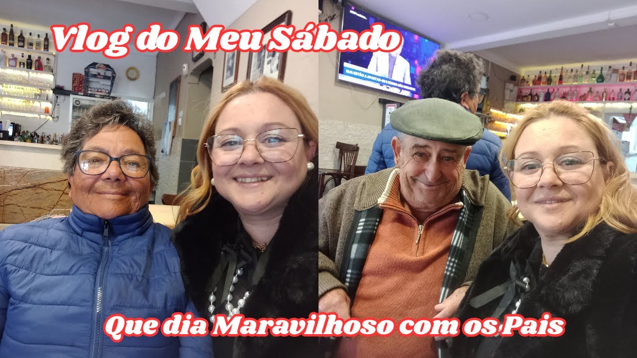 VLOG DE SÁBADO FUI VER OS MEUS PAIS/ ALMOÇAMOS EGUARIA QUE ADORO/ BEBEMOS CAFÉ FORA/ TROCAMOS MIMOS