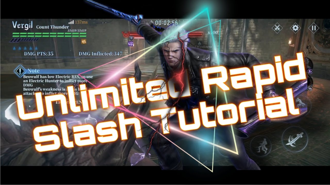 Devil May Cry: Peak of Combat | Count Thunder: 😱😱 4 Steps for Unlimited Rapid Slash Tutorial