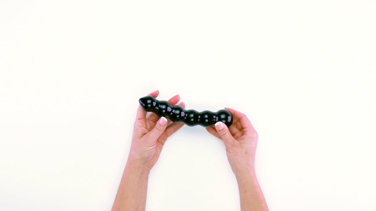 Fifty Shades Freed Beaded Black Glass G-Spot Dildo