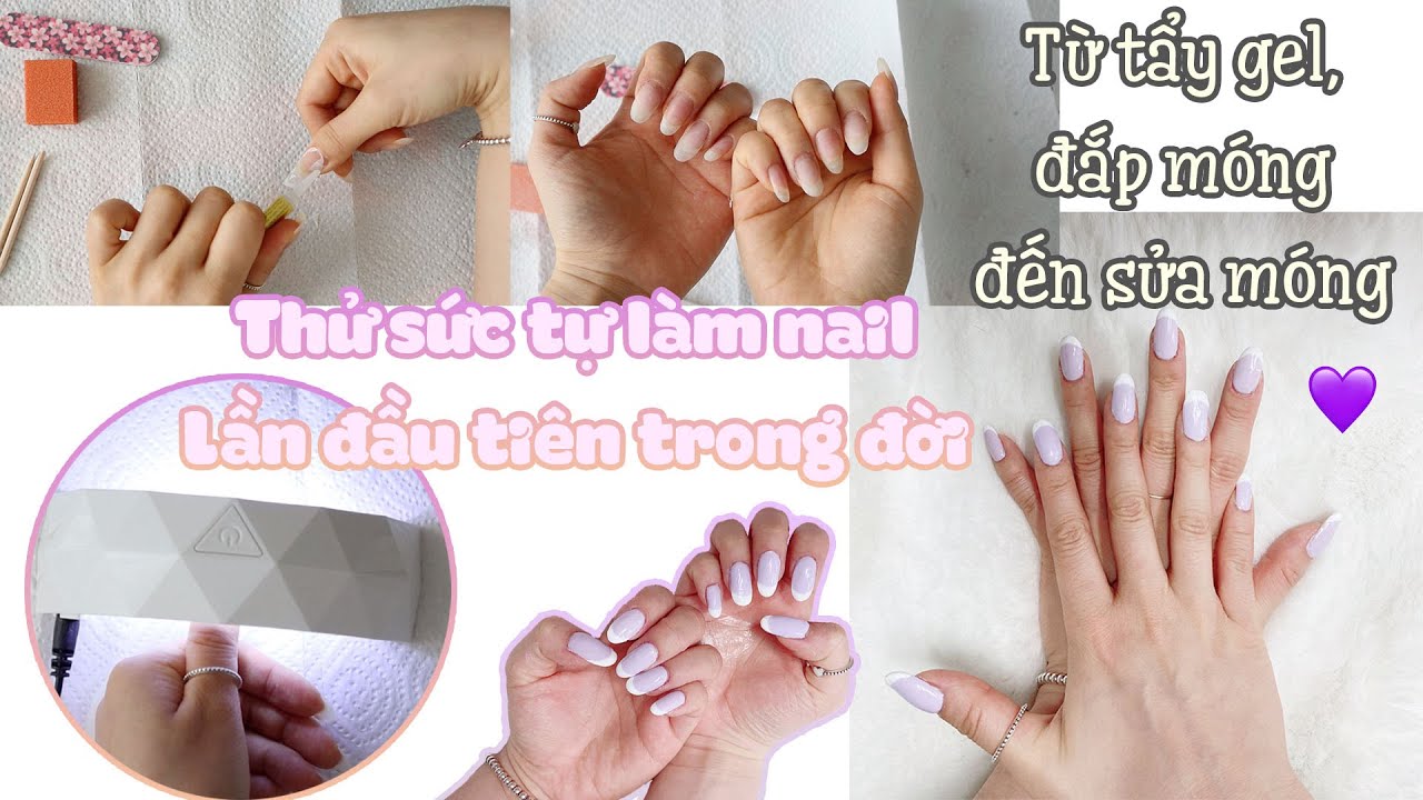 💅🏻THỬ SỨC TỰ LÀM NAIL LẦN ĐẦU TIÊN TRONG ĐỜIㅣTỪ TẨY GEL, ĐẮP MÓNG ĐẾN SỬA MÓNG