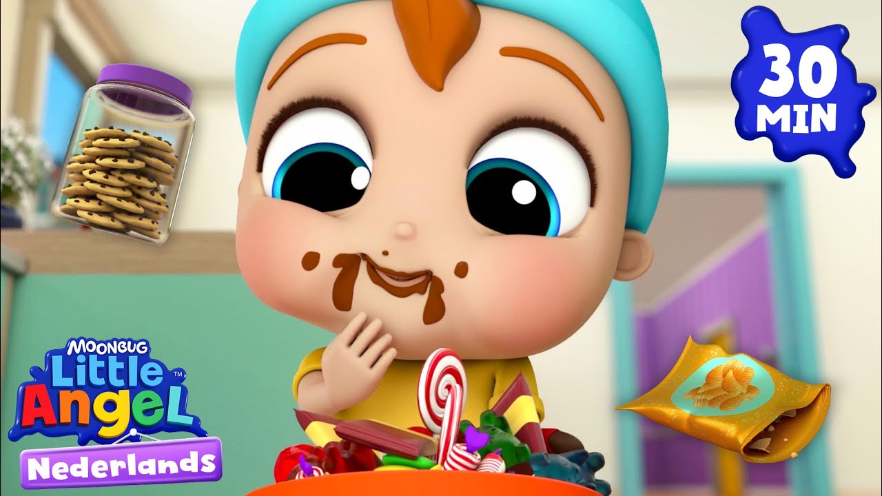 Geen ongezonde snacks meer! | Little Angel | Moonbug Kids Nederlands - Kindertekenfilms