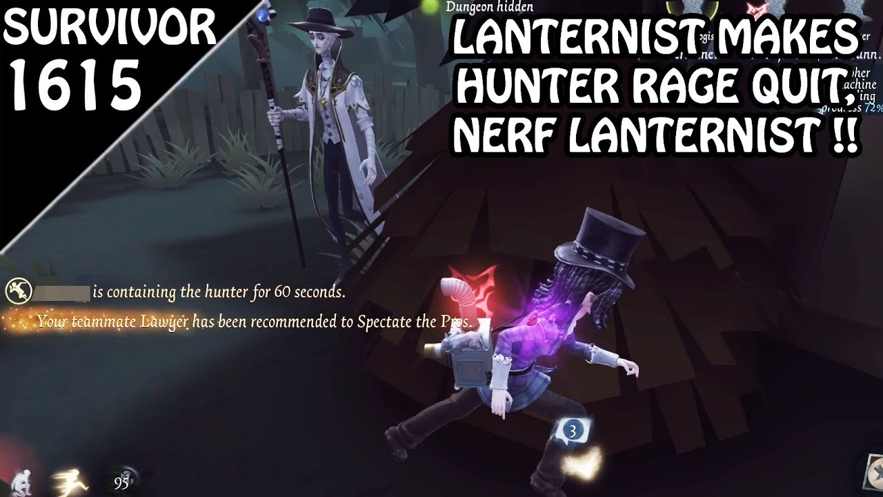 Making Hunters Rage Quit using Lanternist - Survivor Rank #1615 (Identity v)