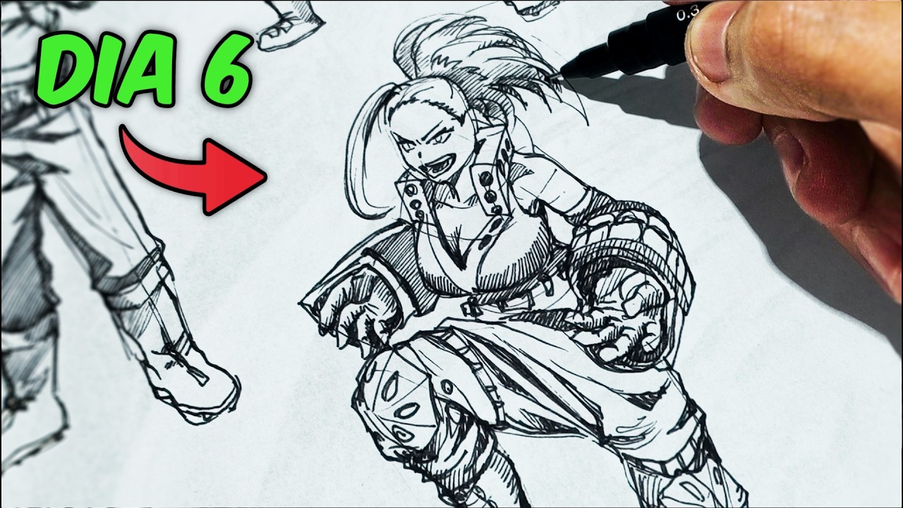 Eu tentei aprender a desenhar ANIME em 7 DIAS (Primeira vez desenhando)