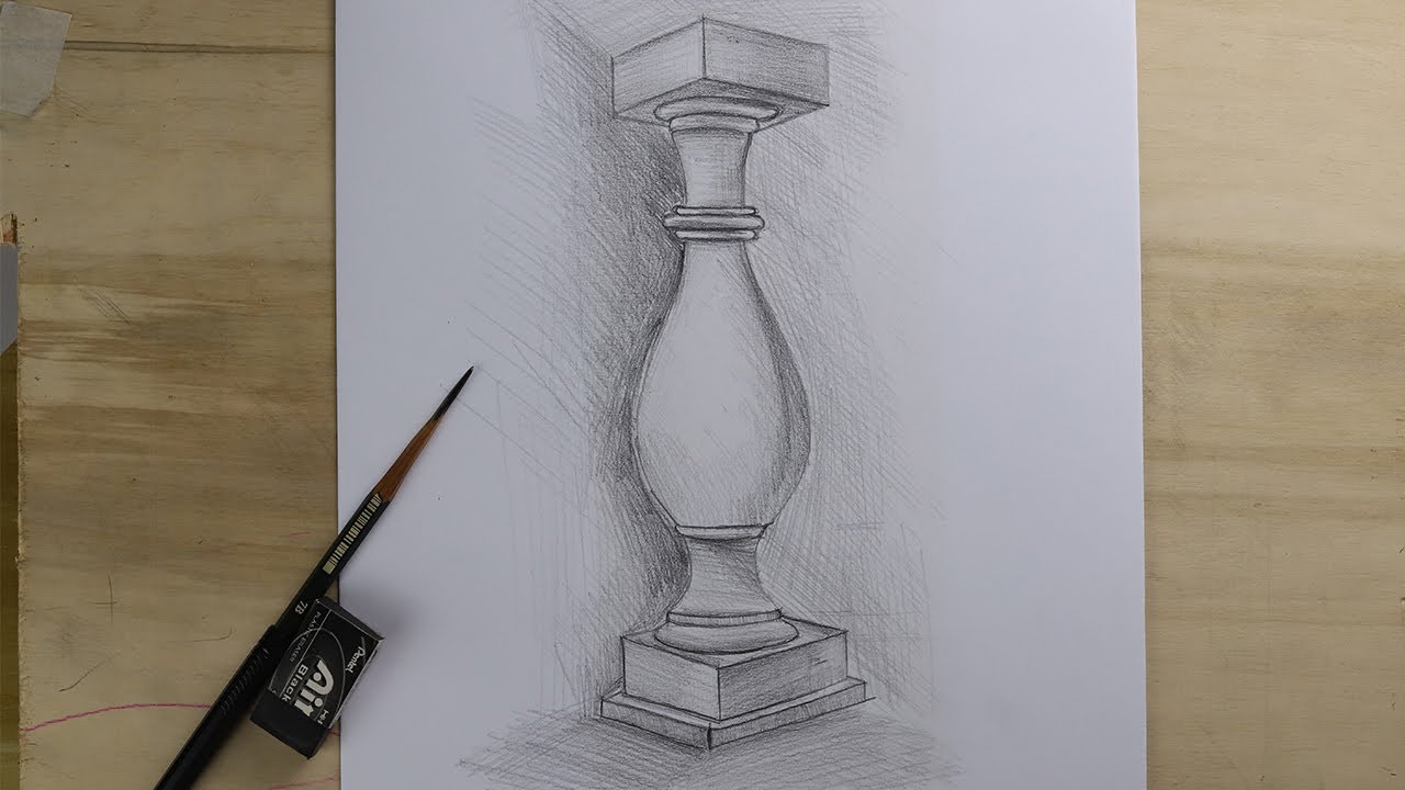 classic column style drawing pencil / Drawing / #21