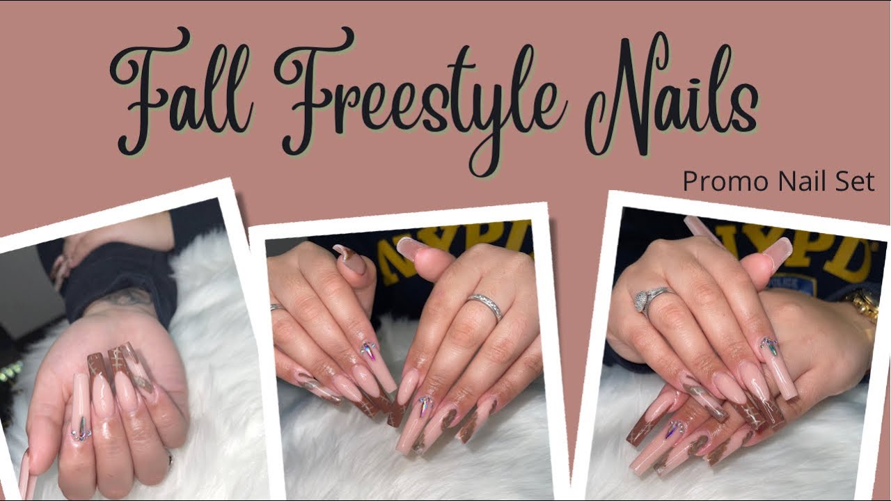 Fall Freestyle Nails| Promo Nail Set| Watch Me Work Acrylic Nails| DivaMePlz