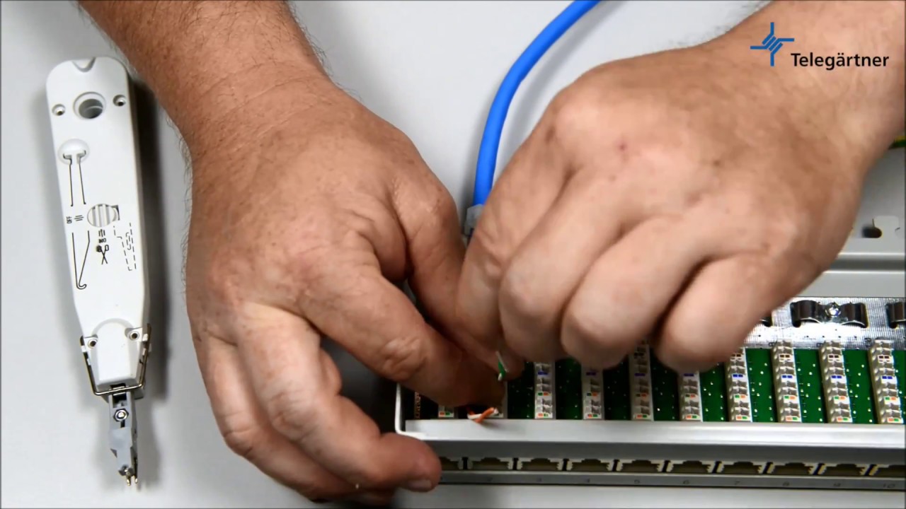 Câbler le panneau de brassage 19" MPP24-HS Cat.6A | Telegärtner