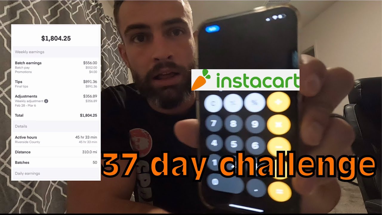 37 day straight instacart challenge! Total earnings revealed. SHOCKING RESULTS.. TAXES and MORE