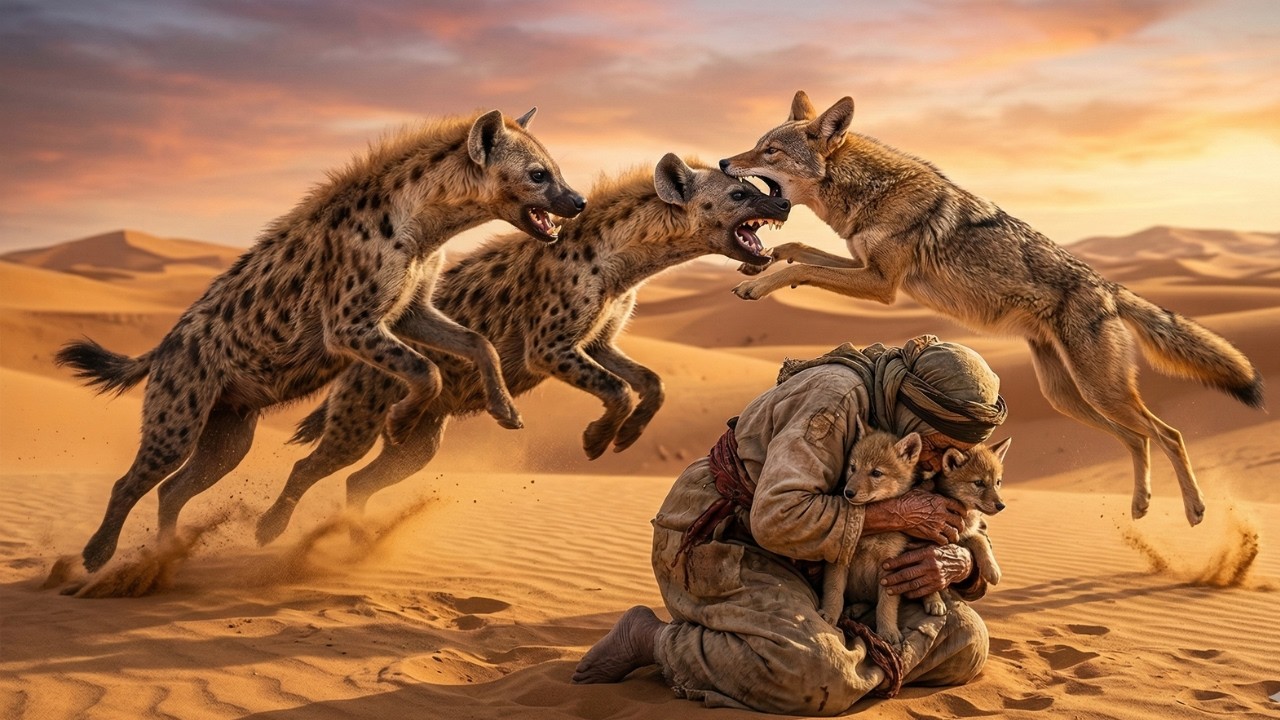 A Wild Coyote Brought Her Dying Pup to This 80 Year Old Woman's Desert Shack in 57°C Sahara Heat