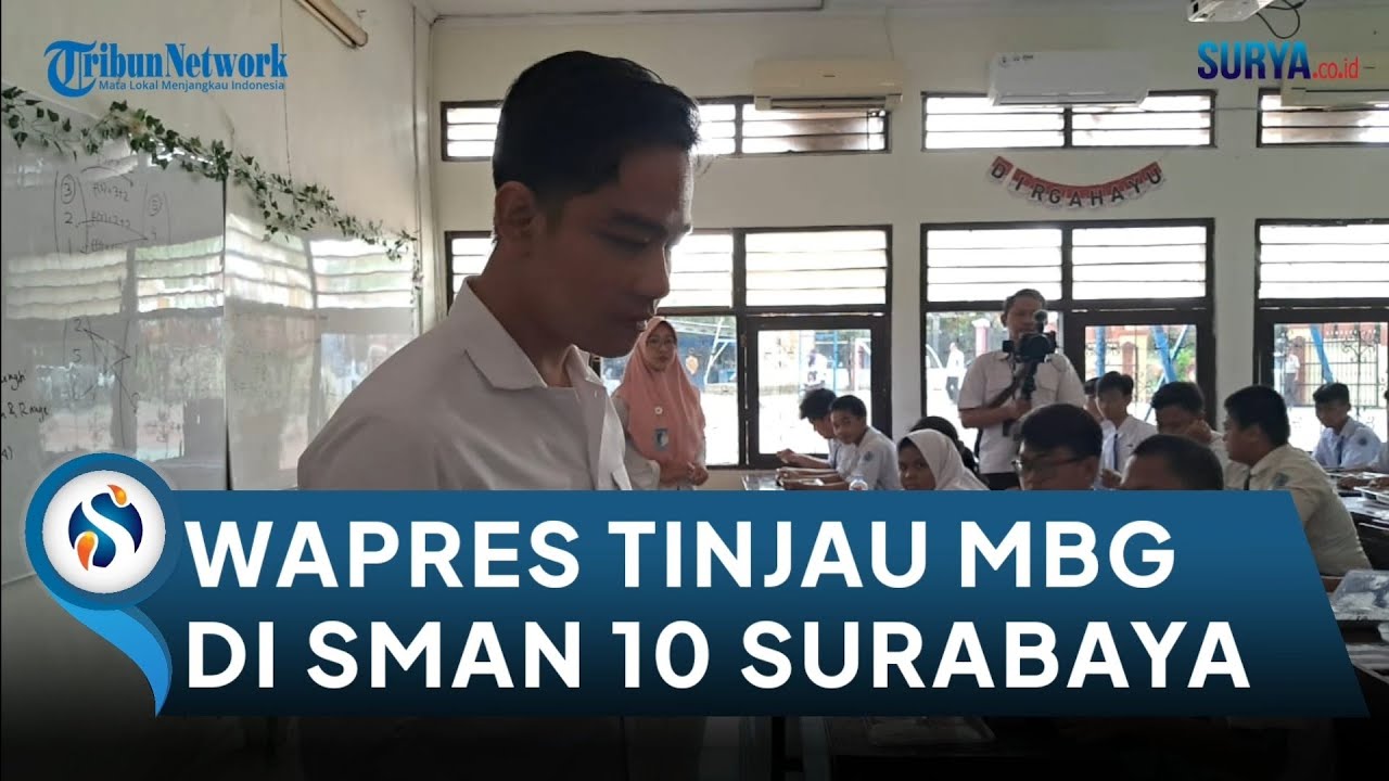 Berjalan Sebulan, Wapres Gibran Tinjau MBG di SMAN 10 Surabaya