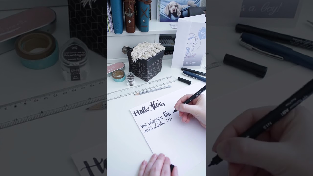 Lettering Glückwunschkarte Taufe