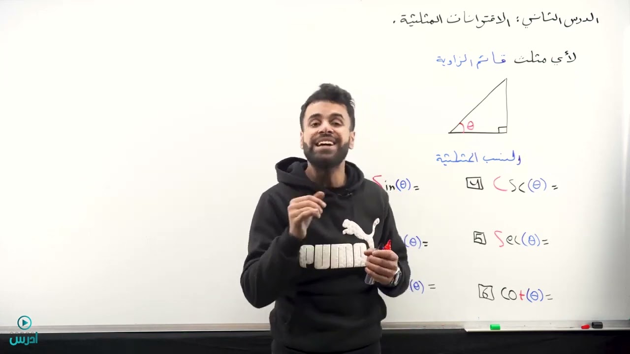 الاقترانات المثلثية الجزء الاول _ حصة رقم 8 _ (الأول ثانوي) - الاستاذ منذر ابو عواد