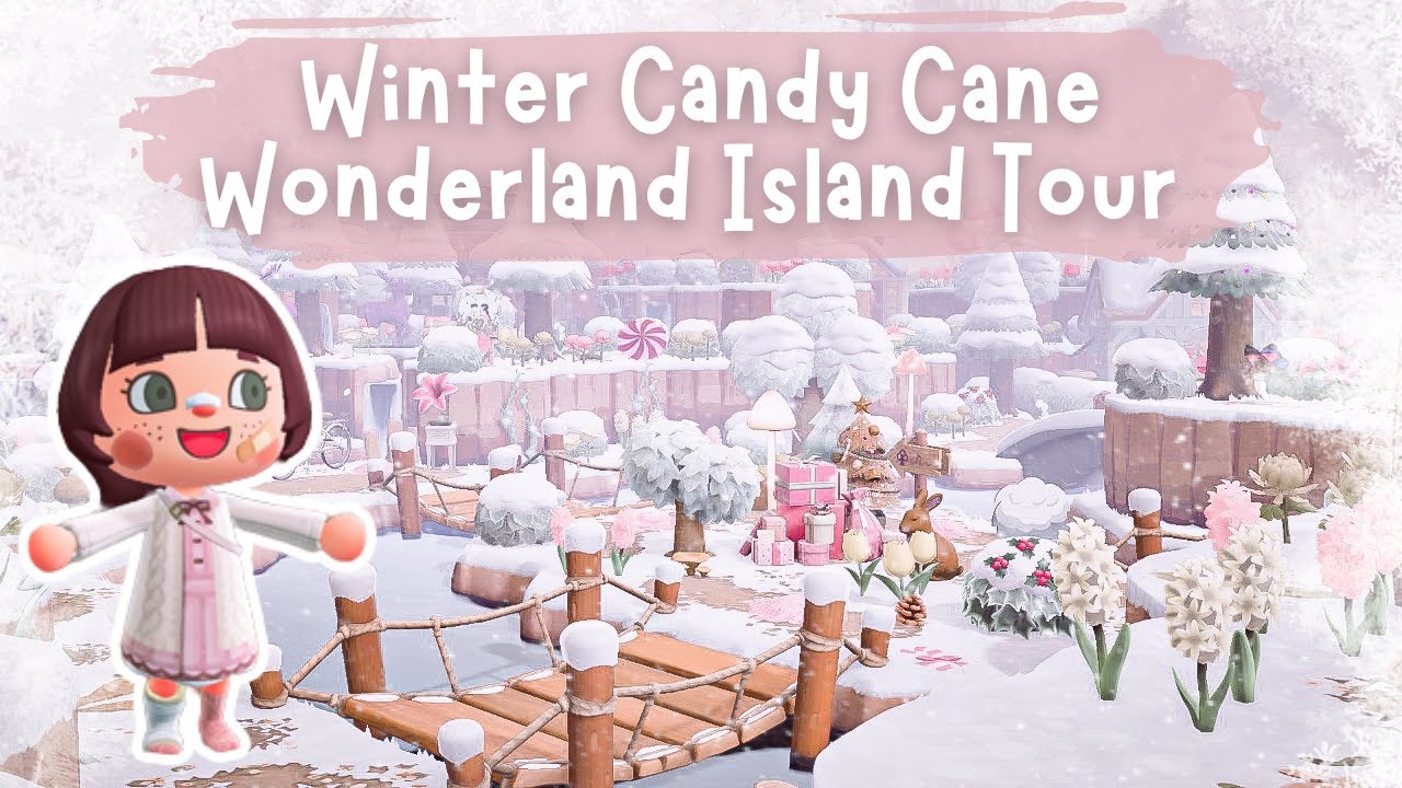 PINK Winter Wonderland Island Tour | Candy cane fairycore | ACNH