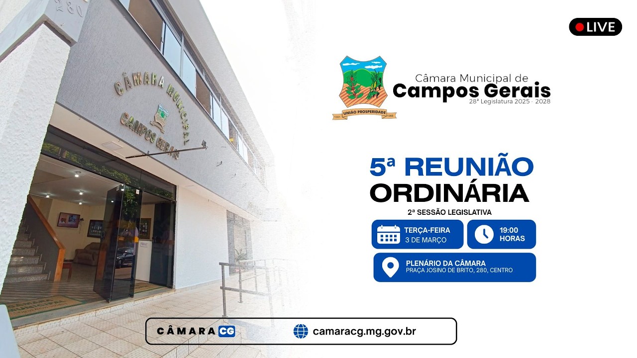 5ª Reunião Ordinária | CÂMARA MUNICIPAL | 03.03.2026
