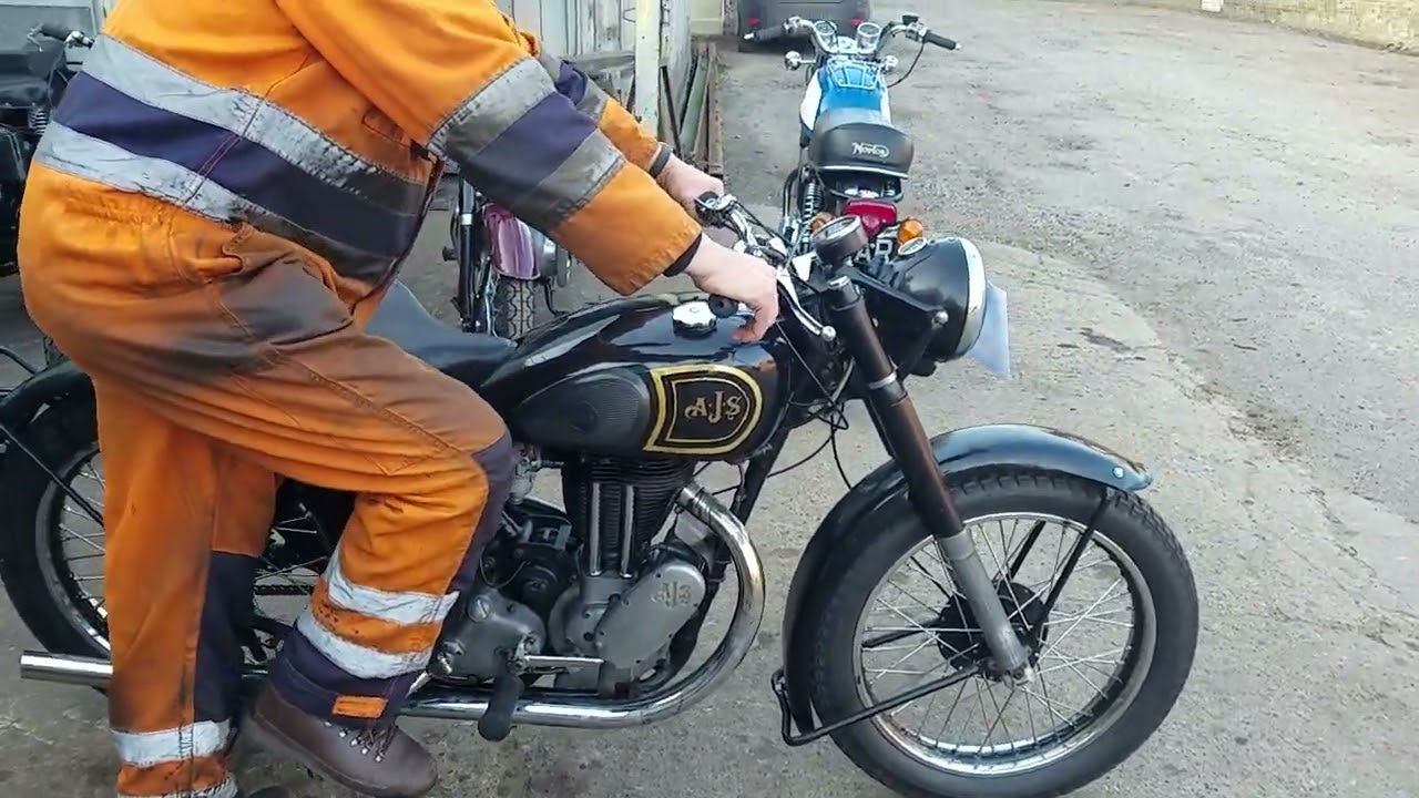 1946 AJS Model 18 500cc at Andy Tiernans #09126AJS