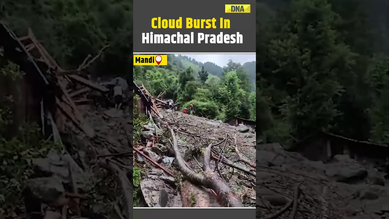 Himachal Cloud Burst: House Broken Into Pieces After Cloud Burst In Mandi, Himachal #weatherupdate