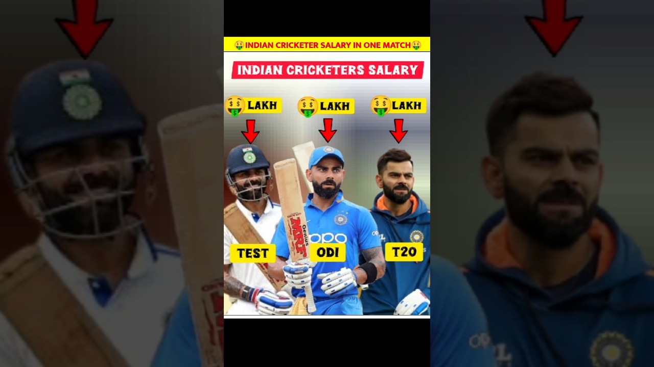 भारतीय क्रिकेटर को एक मैच खेलने का  कितना पैसा मिलता हैं?🤑||#cricket #viratkohli #ipl #rcb #shorts