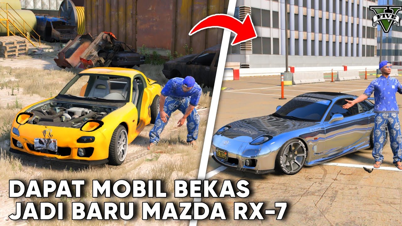Bambang Reparasi & Modif Mazda RX-7 Bekas Kecelakaan Jadi Baru Di GTA 5 Indonesia