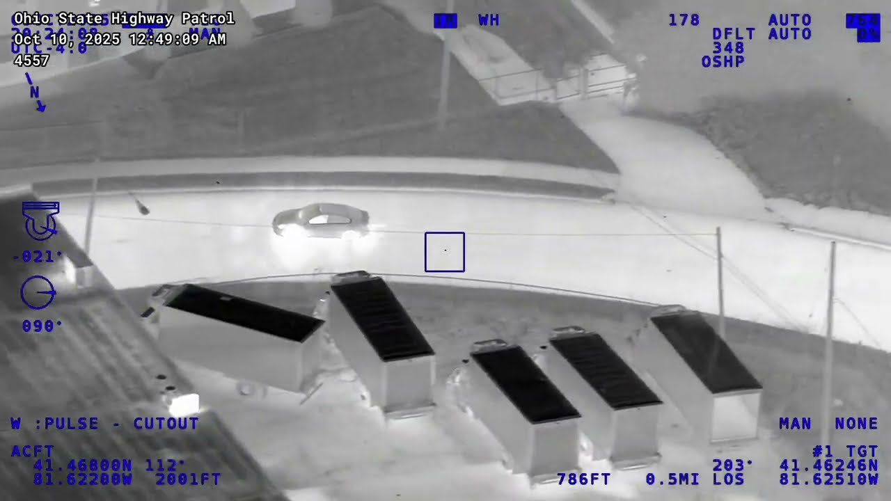 Raw Footage | Ohio State Highway Patrol Pursuit Helicopter in Cleveland POV