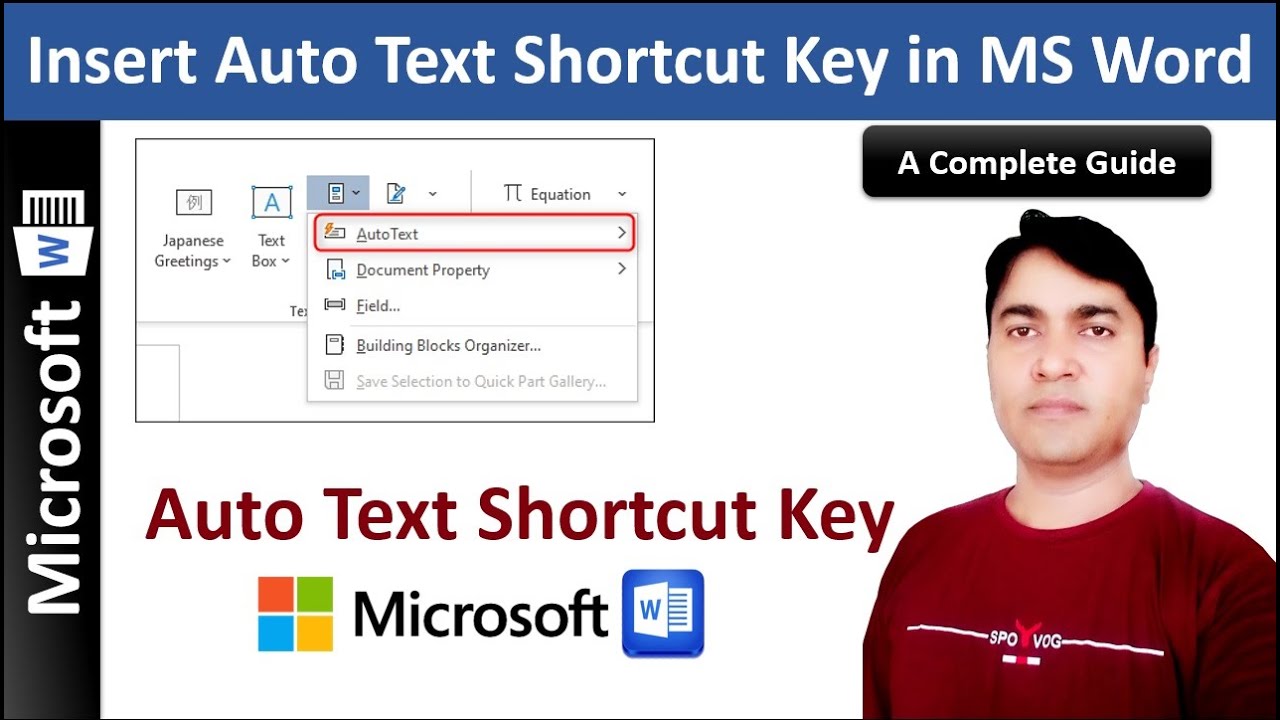 How to use Autotext in Word | Auto Text Shortcut Key | Insert Auto Text