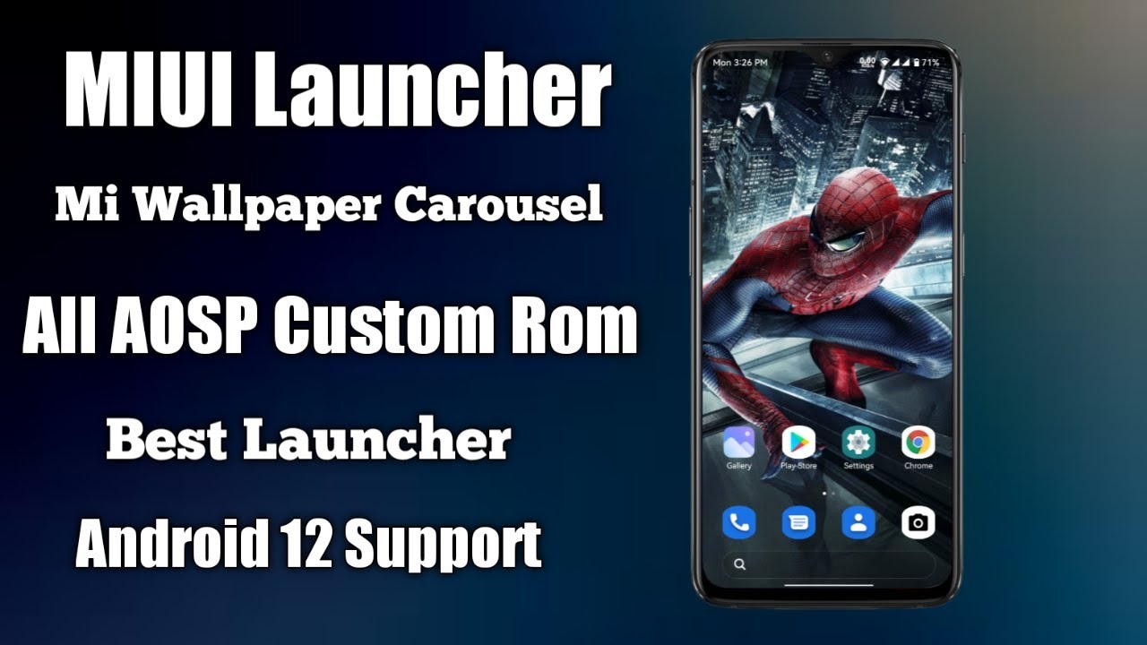 Miui Launcher For All Custom Rom|Android 12 Support|Mi Wallpaper Carousel|Install Miui Launcher|2022
