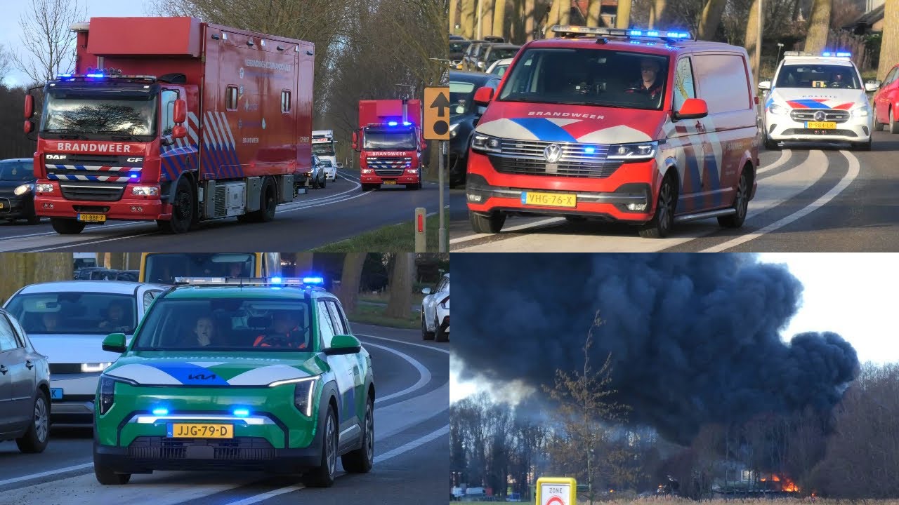 [GRIP 1] Zeer Grote Brand Hellevoetsluis | Hulpdiensten rukken massaal uit voor brand in grote Loods