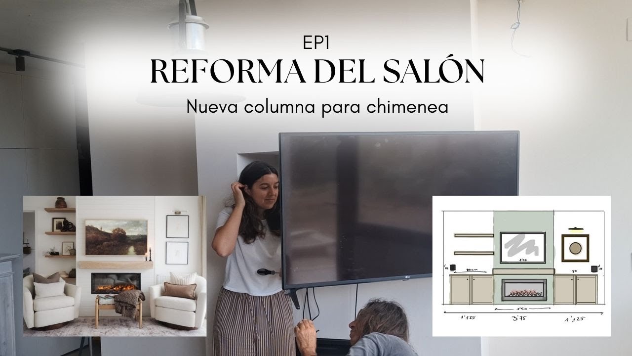 REFORMA DEL SALÓN - EP1 | Así hice mi columna de CHIMENEA y TV con pladur | Elvira Isore