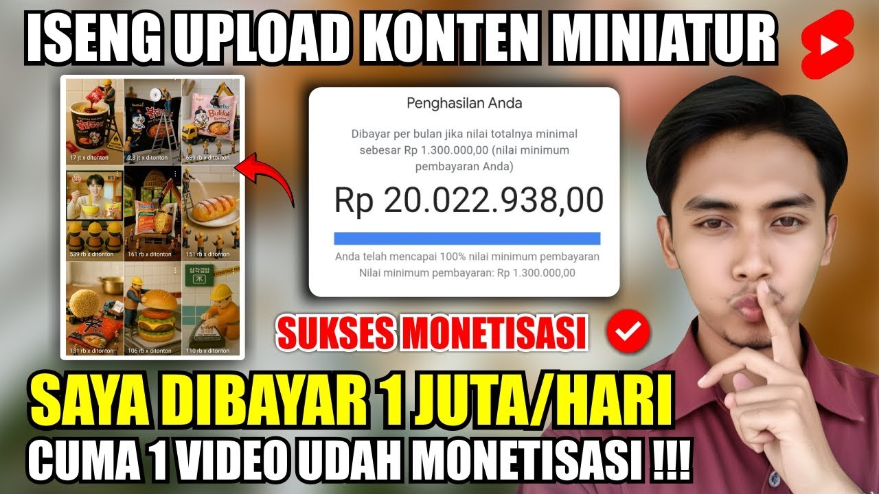 Rahasia Channel Saya Monet Dalam 1 Bulan dari Bikin Konten Miniatur di Shorts - Pemula Wajib Coba