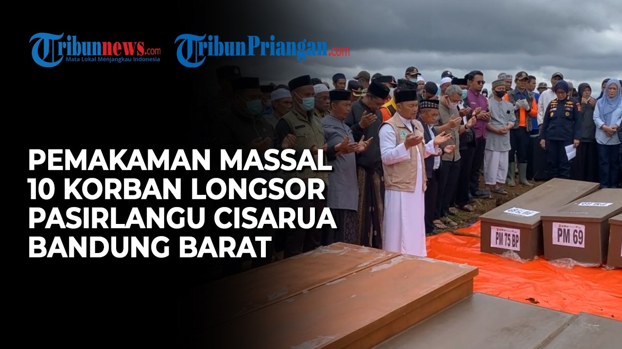 Penuh Duka, Pemakaman Massal 10 Korban Longsor Cisarua Bandung Barat