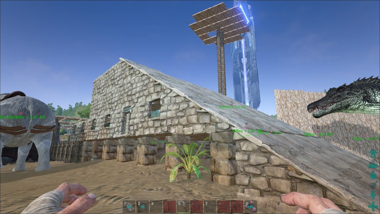 ARK: Survival Evolved #33 - Talking and Building; Setting the Harbor-Bridge-Base in Stone