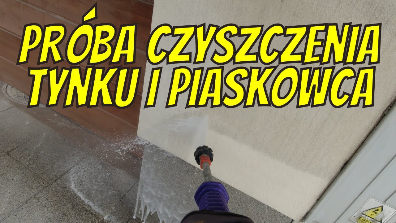 Próba czyszczenia tynku i piaskowca