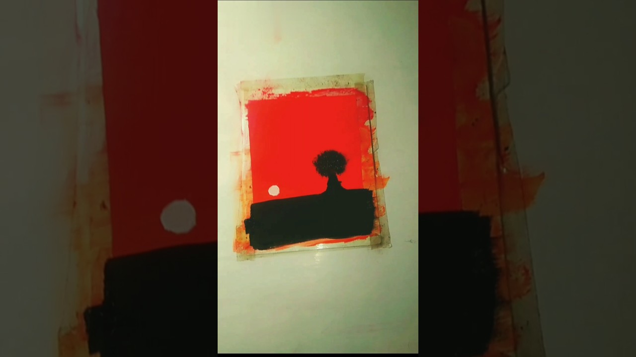 Easy watercour sunset painting for beginers 