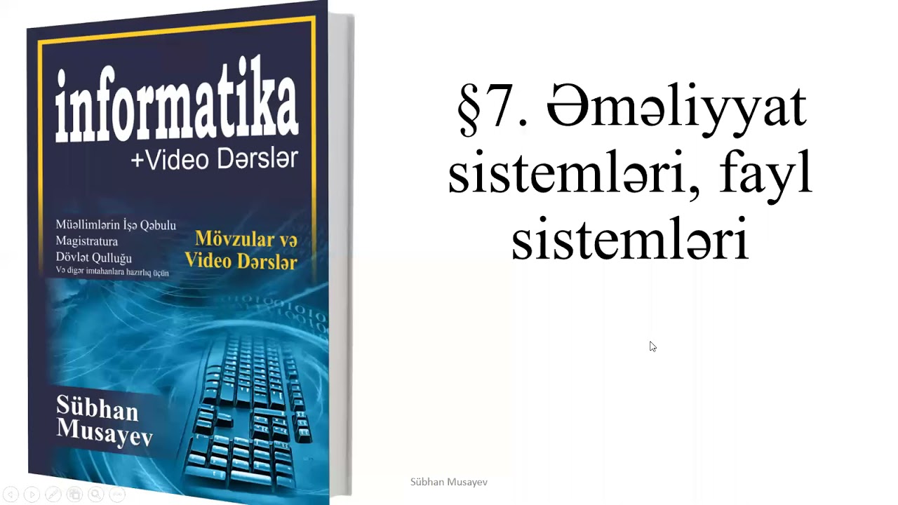 §7. Əməliyyat sistemləri, fayl sistemləri, klaster, sektor