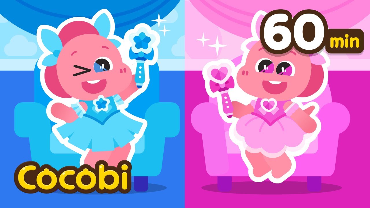 Mix - 💗Pink VS Blue💙Challange Song and More! Color Songs for Kids | Cocobi