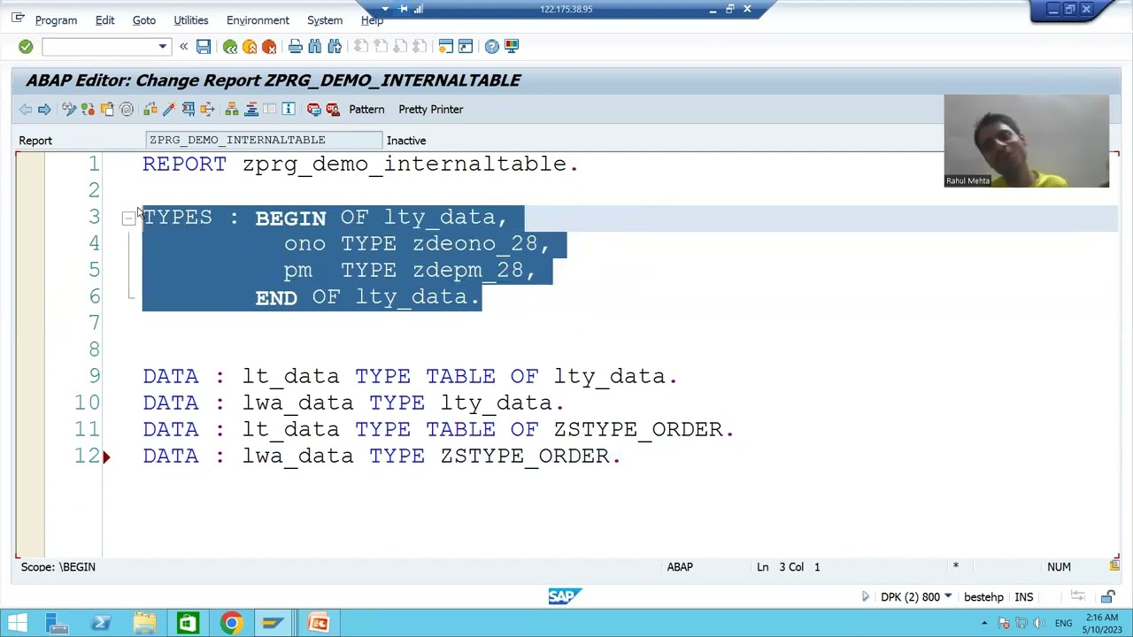 47 - ABAP Programming - Internal Table and Work Area Part3