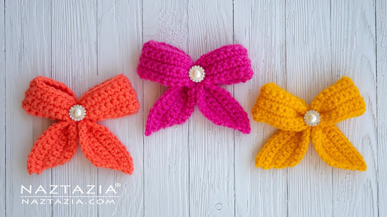 CROCHET EASY BOW - Tutorial for Beginners