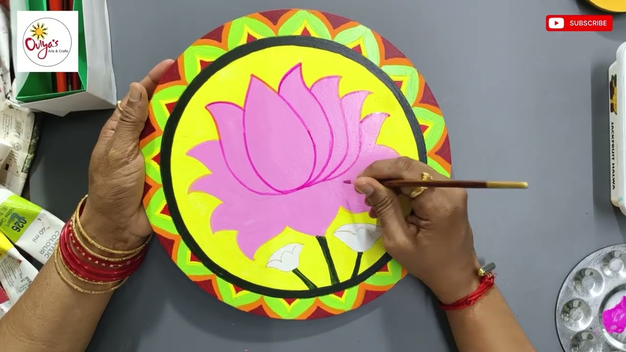Madhubani Lotus Art #OviyasArtsAndCrafts #shorts #CreativeArt #ArtLovers
