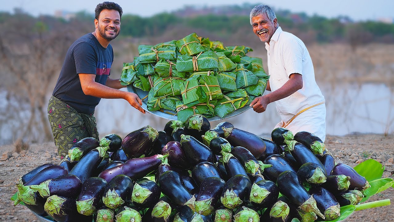Spicy Eggplant Fry | Fried Baingan Recipe | Brinjal Tawa Fry Recipe Cooking in Village