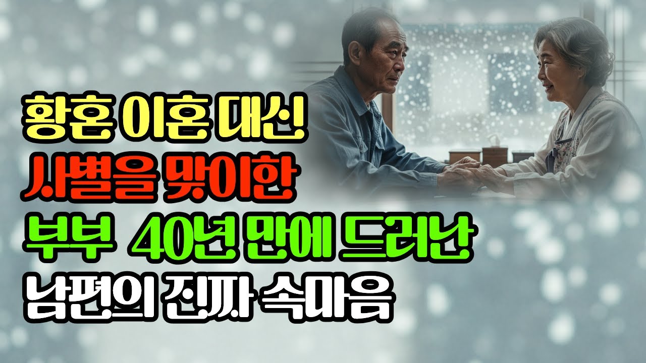황혼 이혼 대신 사별을 맞이한 부부, 40년 만에 드러난 남편의 진짜 속마음 #ai창작 #가족애