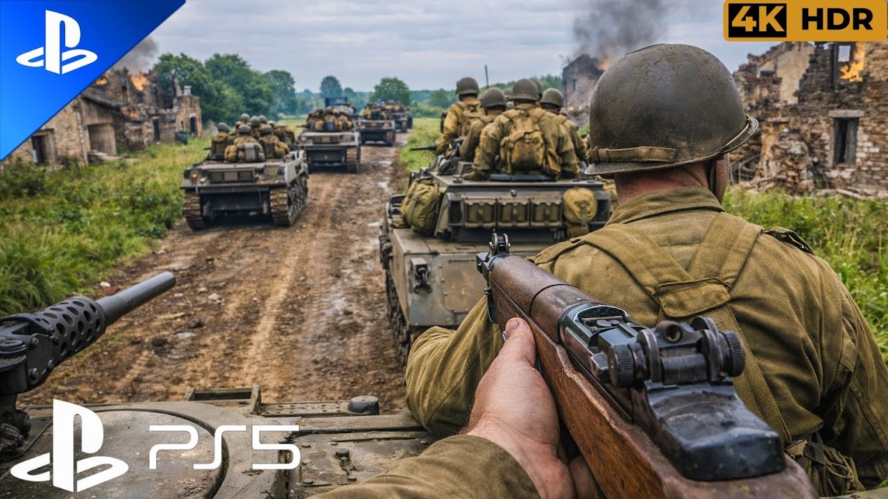 (PS5) FULL-SCALE ALLIED ASSAULT | REALISTIC ULTRA GRAPHIC GAMEPLAY [4K60FPS HDR] Call of duty WWII
