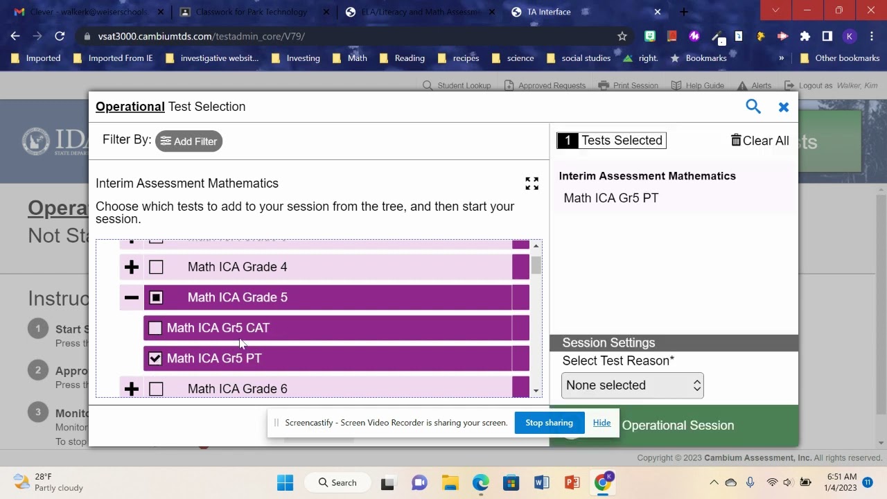 Creating Interim Test for ISAT