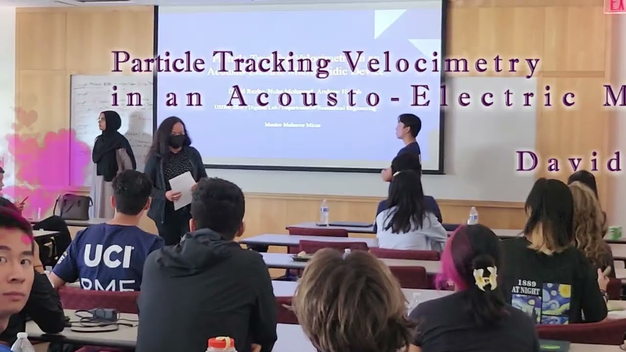 UCI Biomedical Research: Particle Tracking Velocimetry in an Acousto-Electric Microfluidic Device