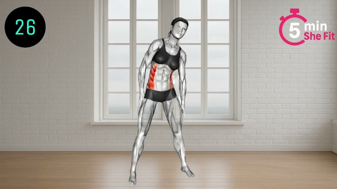 5-Minute Waist-Slimming Standing Abs Workout 👑 Beginner Friendly